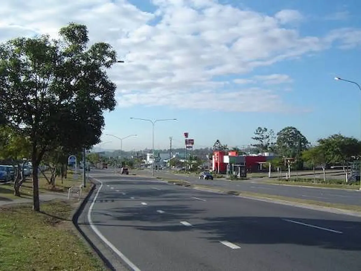 Test My Drive instructor car on a Logan QLD road during a driving lesson